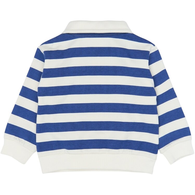 The New TNST7202 Vidan OS Polo Sweatshirt Mazarine Blue Striped