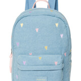 Studio Noos Denim Midi Backpack Light Blue Hearts Studio Noos Denim Midi Backpack Light Blue Hearts