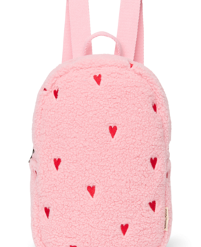 Studio Noos Teddy Mini Backpack Light Pink Hearts Studio Noos Teddy Mini Backpack Light Pink Hearts