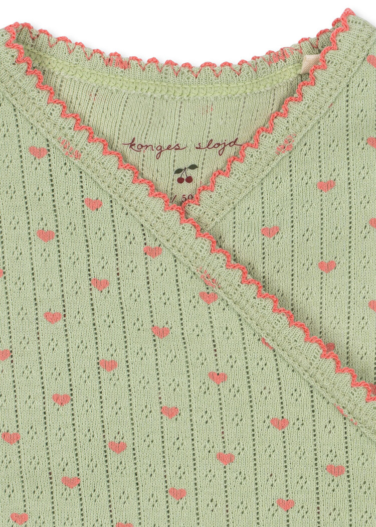 Konges Slojd MINNIE NEWBORN ONESIE GOTS COEUR LINT