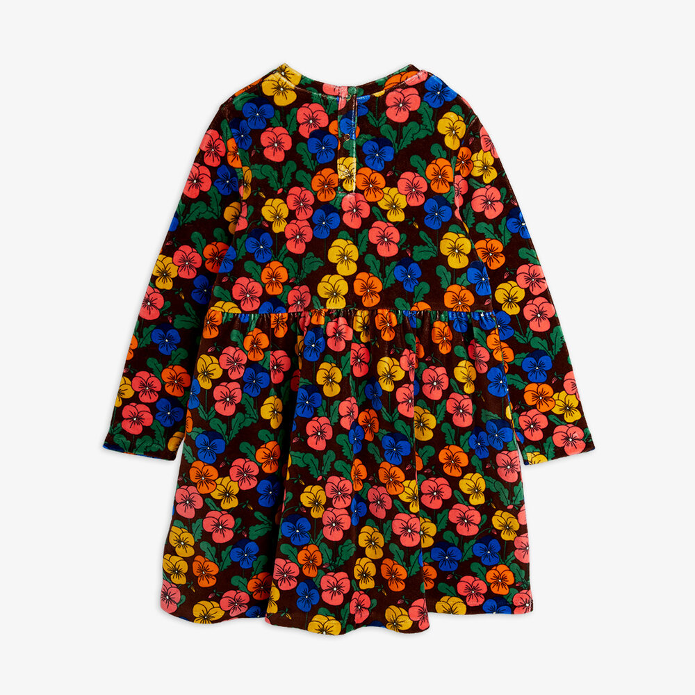Mini Rodini Violas aop velour dress Multi Mini Rodini Violas aop velour dress Multi