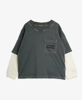 Mini Rodini M.Rodini field notes emb ls tee Grey