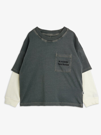 Mini Rodini M.Rodini field notes emb ls tee Grey