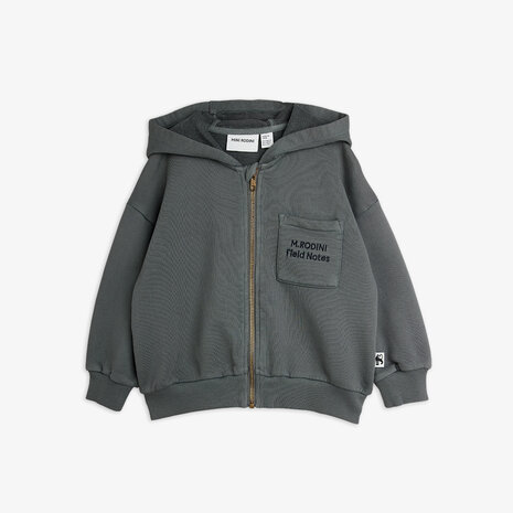 Mini Rodini M.Rodini field notes emb hoodie Grey Mini Rodini M.Rodini field notes emb hoodie Grey