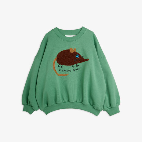 Mini Rodini Elephant shrew chenille sweatshirt Green