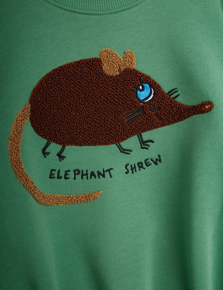 Mini Rodini Elephant shrew chenille sweatshirt Green