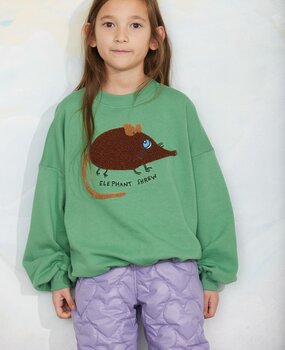 Mini Rodini Elephant shrew chenille sweatshirt Green