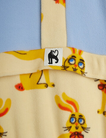 Mini Rodini Rabbits aop fleece halfzip sweater Yellow Mini Rodini Rabbits aop fleece halfzip sweater Yellow