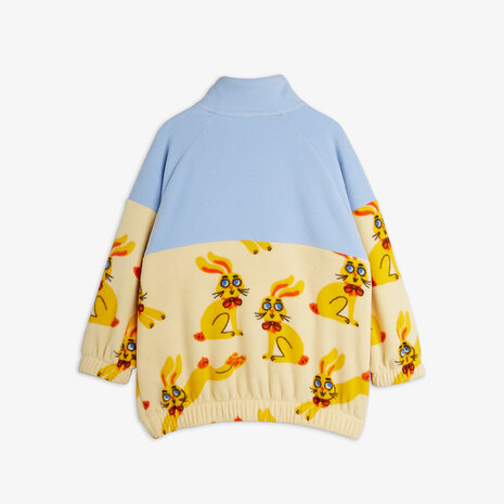 Mini Rodini Rabbits aop fleece halfzip sweater Yellow Mini Rodini Rabbits aop fleece halfzip sweater Yellow