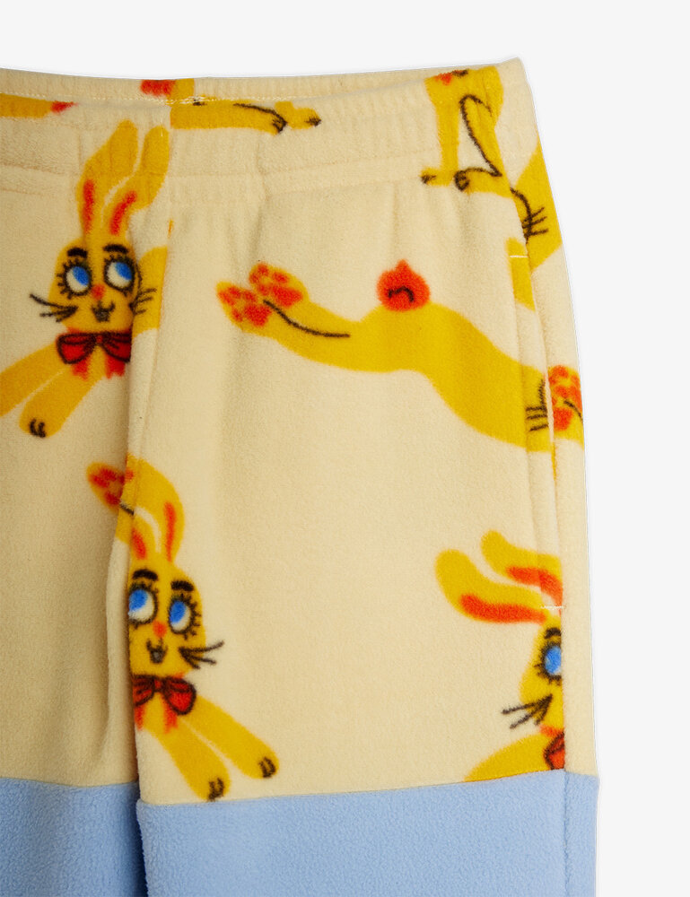Mini Rodini Rabbits aop fleece trousers Yellow Mini Rodini Rabbits aop fleece trousers Yellow