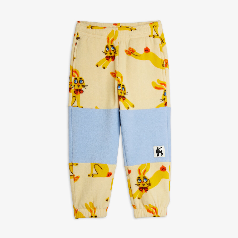 Mini Rodini Rabbits aop fleece trousers Yellow Mini Rodini Rabbits aop fleece trousers Yellow