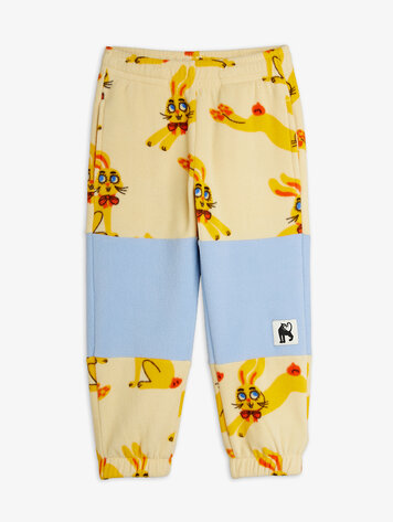Mini Rodini Rabbits aop fleece trousers Yellow