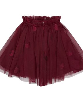 The New Vonda Mesh Skirt Burgundy EMB