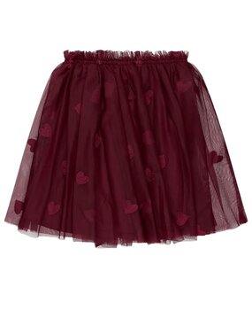 The New Vohanna Mesh Skirt Burgundy EMB