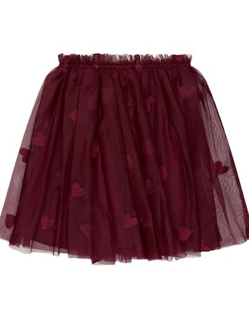 The New Vohanna Mesh Skirt Burgundy EMB