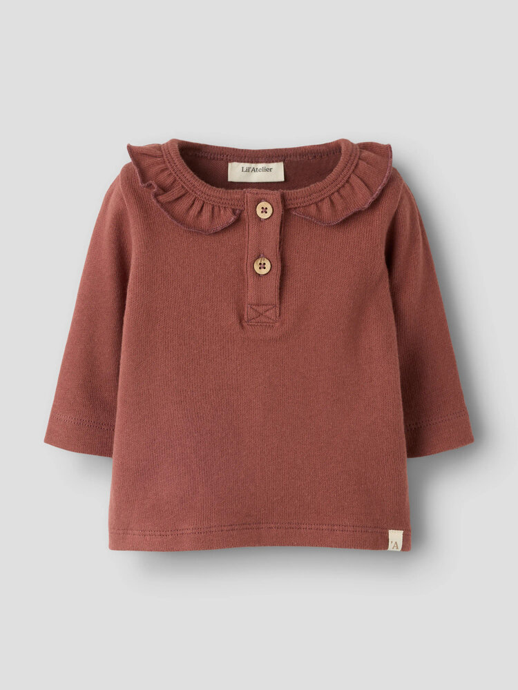 Lil Atelier 13237713 NBFTHORO HOU LS SLIM TOP LIL Mahogany