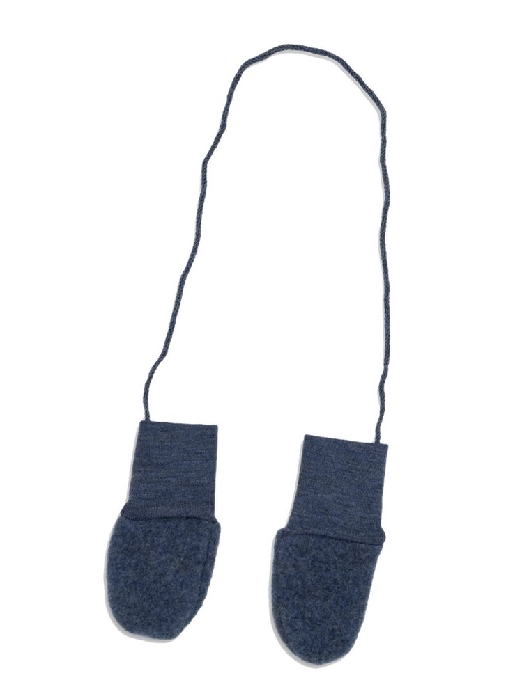 Engel Natur wol fleece baby wantjes blue melange