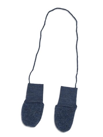 Engel Natur Wol fleece baby wantjes blue melange