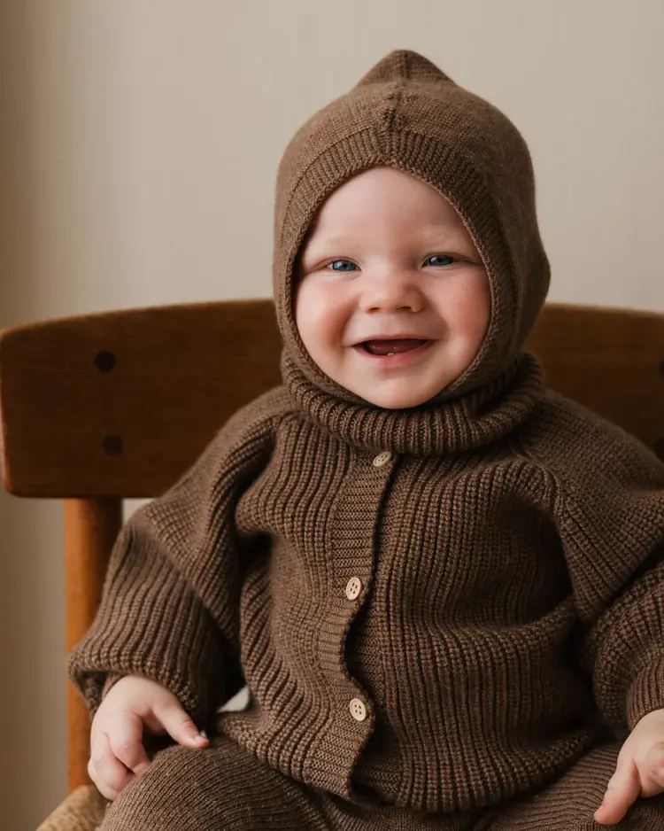 Hvid Balaclava Eddy Mocha 1-3Y