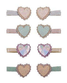 Mimi & Lula Scalloped Heart Salon Hair Clips - Pastels