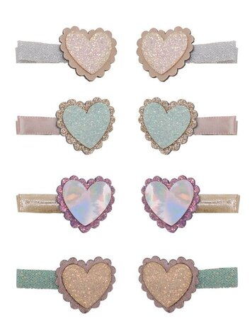 Mimi & Lula Scalloped Heart Salon Hair Clips - Pastels