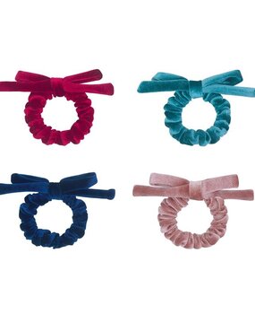 Mimi & Lula Blackberry Velvet Bow Scrunchies - Multi
