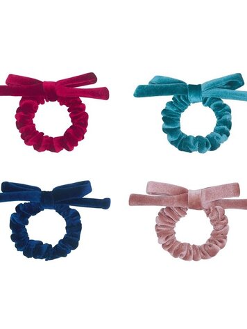 Mimi & Lula Blackberry Velvet Bow Scrunchies - Multi