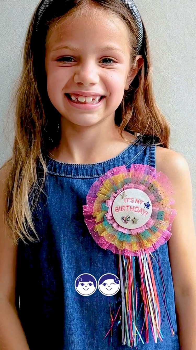 Mimi & Lula Diva Wow Birthday Badge - Bright Multi