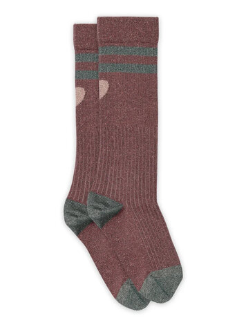 MP Denmark Elga glitter knee socks - Rose Taupe 248