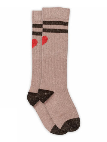 MP Denmark Elga glitter knee socks - Rose Grey 870