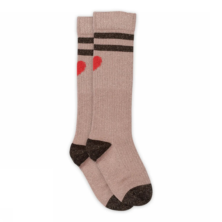 MP Denmark Elga glitter knee socks - Rose Grey