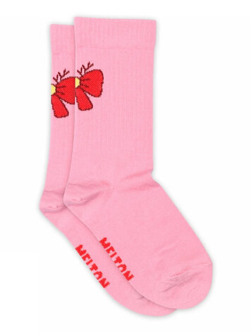 MP Denmark Antler bow socks - Begonia Pink 2229