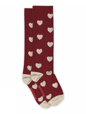 MP Denmark Hearts knee socks - Sundried Tomato 4200