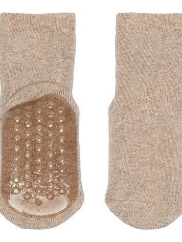 MP Denmark Cotton socks - anti-slip - Light Brown Melange 489