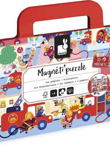 Janod Magnetipuzzel - Brandweer 36 stukjes