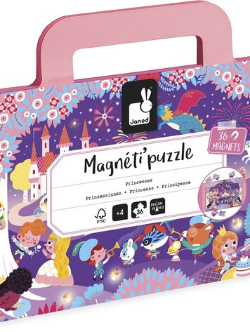 Janod Magnetipuzzel - Prinsessen 36 stukjes