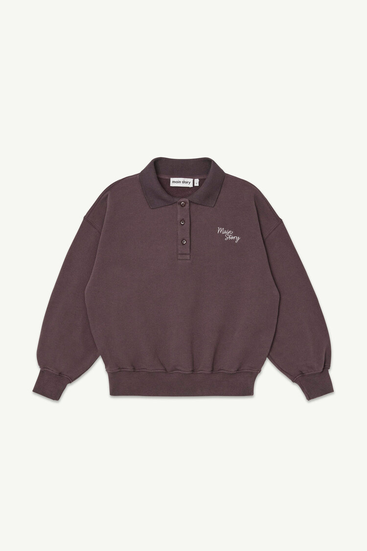 Main Story Polo Sweatshirt Dark Cherry Fleece