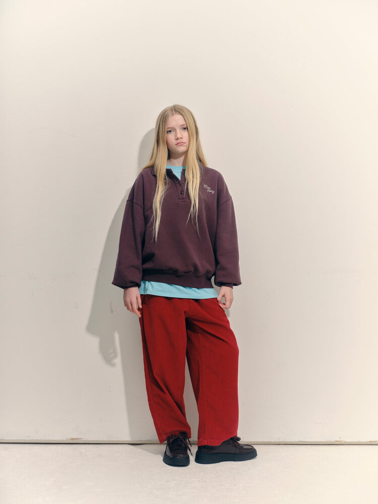 Main Story Polo Sweatshirt Dark Cherry Fleece