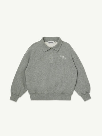 Main Story Polo Sweatshirt Grey Melange Fleece