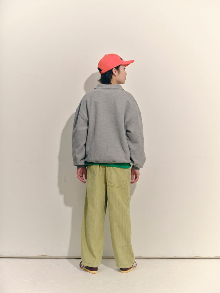 Main Story Polo Sweatshirt Grey Melange Fleece