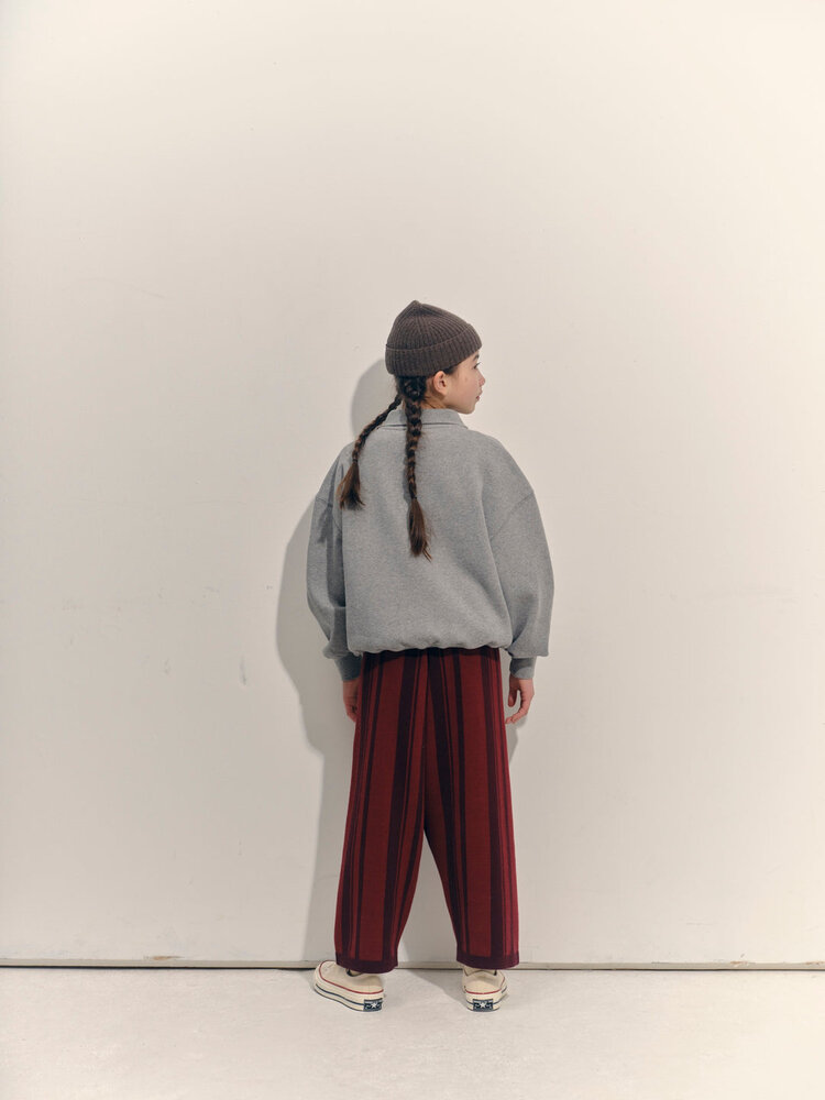 Main Story Polo Sweatshirt Grey Melange Fleece