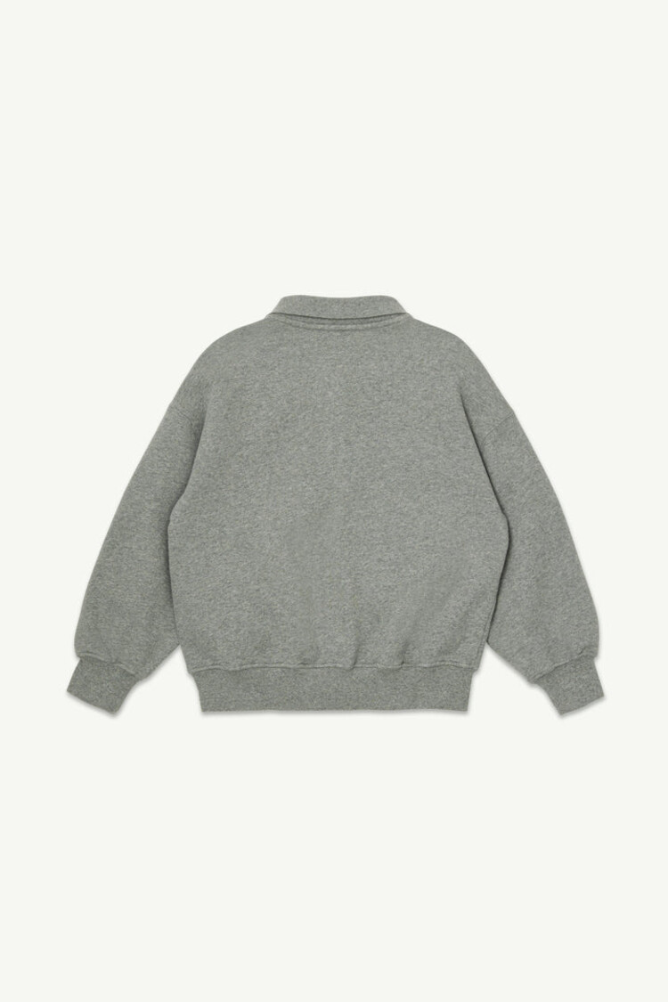 Main Story Polo Sweatshirt Grey Melange Fleece