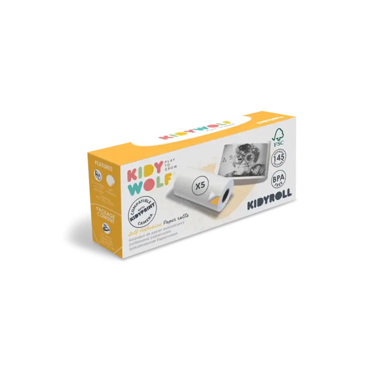 Kidywolf KIDYROLL Zelfklevende papierrollen voor KIDYPRINT