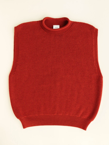 Hvid Vest Helle Adult  Red merinowol