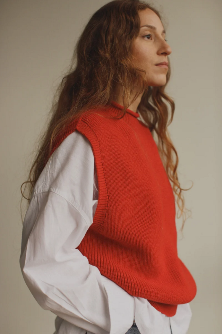Hvid Vest Helle Adult  Red