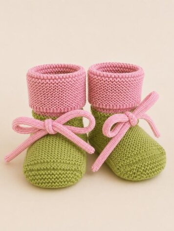 Hvid Booties - Lime Pop/ Cotton Candy