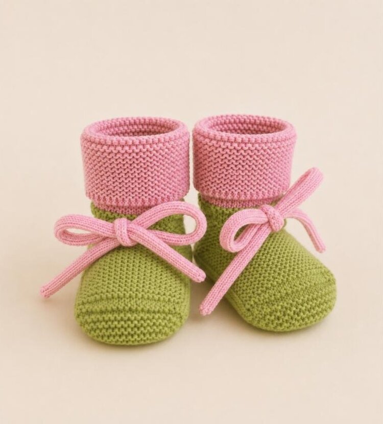 Hvid Booties - Lime Pop/ Cotton Candy
