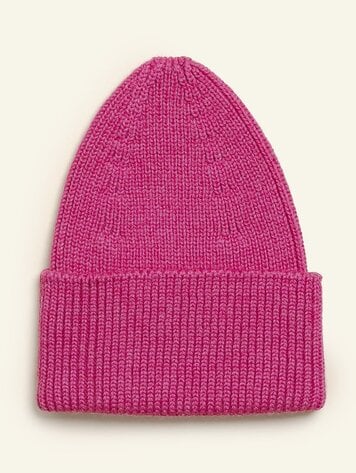Hvid Beanie Fonzie KIDS - Fuchsia