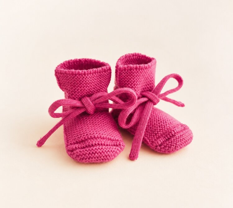 Hvid Booties - Fuchsia