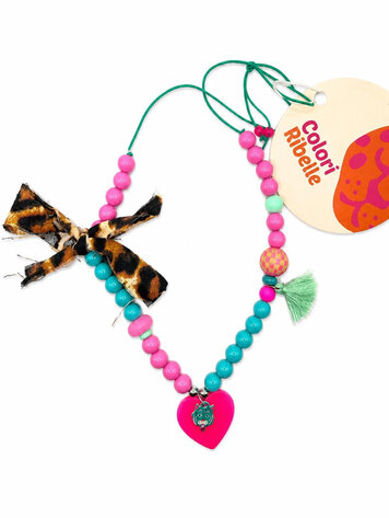 Colori Ribelle Ketting neon hart pink